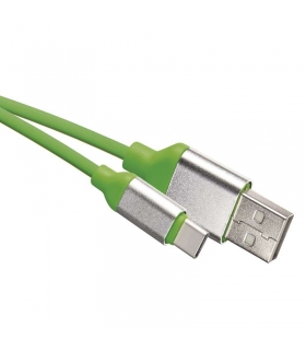 Kabel USB 2.0, wtyk A - C, ładowanie, transmisja danych, 1 m, zielony EMOS SM7025G