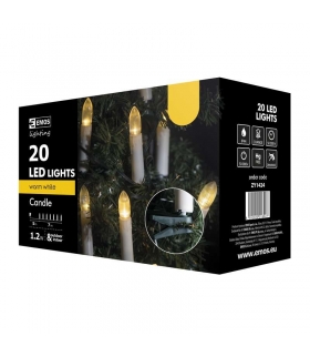 Lampki choinkowe 20 LED świeczki 7m IP44 WW EMOS ZY1424