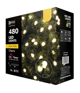 Lampki choinkowe 480 LED kulki 48m WW, timer EMOS ZY1605T