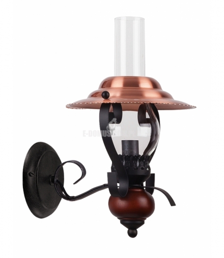 Kinkietl Enna E-14 40W czarny brązowy orzech Rabalux 7868