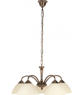 Żyrandol Regina E14 5x40W brąz klosz kremowy Rabalux 8175