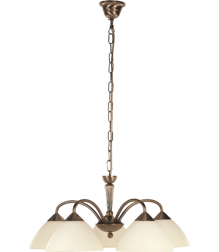 Żyrandol Regina E14 5x40W brąz klosz kremowy Rabalux 8175