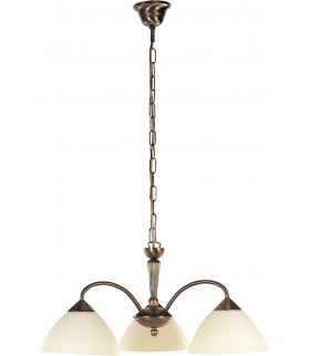 Żyrandol Regina E14 3x40W brąz klosz kremowy Rabalux 8173