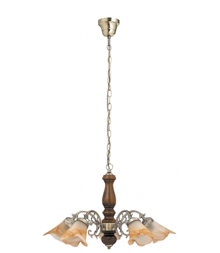 Żyrandol Rustic 3 5-ramienny E14 5x40W brąz orzech Rabalux 7095