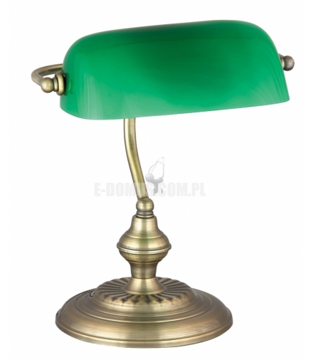 Lampka biurkowa Bank E27 1x60W brąz Rabalux 4038 bankierska
