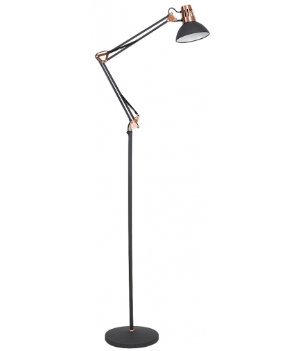 Lampa podłogowa Gareth E27 1x40W czarny matowy miedź Rabalux 4523