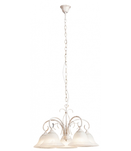 Żyrandol Katherine E-27 5x max. 60W antyczna biel szkło alabastrowe Rabalux 7191