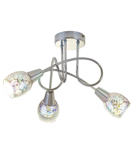 Lampa Porto E-14 3x40W chrom, efekt 3D Rabalux 6009