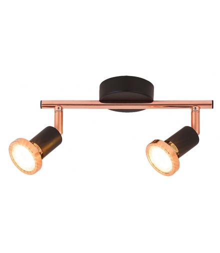 Spot Valentine LED 3W GU10 2x50W czarny mat, miedź Rabalux 6847