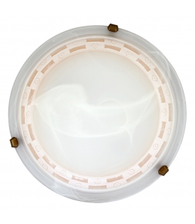 Plafon Tom D40 E27 2x60W biała mosiądz antyczny Rabalux 3484