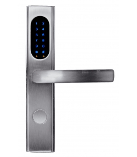 SZYLD ZAMKA ELEKTROMECHANICZNEGO SmartLock ELH-25B9 silver z klawiaturą dotykową, sterowaniem SMS, czytnikiem Mifare, modułem Bl