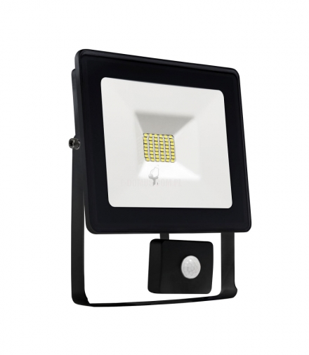 NOCTIS LUX SMD 120ST 230V 20W IP44 WW WALLWASHER BLACK WITH SENSOR SLI029025WW_CZUJNIK