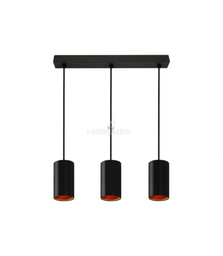 CHLOE GU10 X3 IP20 CZARNA ZŁOTA ZWIS BAZA PROSTOKĄT SLIP005008