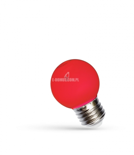 Żarówka LED KULKA E-27 230V 1W RED czerwona SPECTRUM WOJ+11795