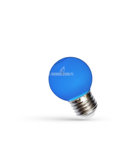 Żarówka LED KULKA E-27 230V 1W BLUE niebieska SPECTRUM WOJ+11797