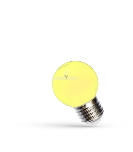 Żarówka LED KULKA E-27 230V 1W YELLOW żółta SPECTRUM WOJ+11798