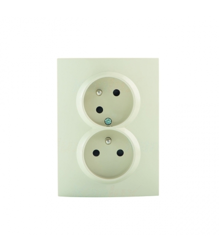 LOGI 02-1255-103 kr Gniazdo zasilające podwójne francuskie z zachowaniem fazy, kompletne, ochrona styków Kanlux 27241