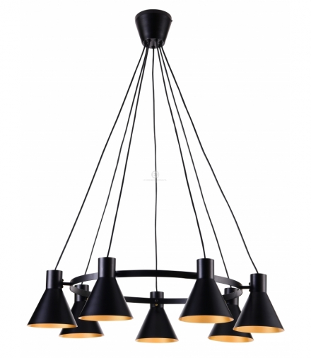 MORE LAMPA WISZĄCA 7X40W E27 CZARNY MATOWY Candellux 37-71170