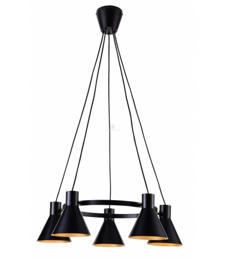 MORE LAMPA WISZĄCA 5X40W E27 CZARNY MATOWY Candellux 35-71163