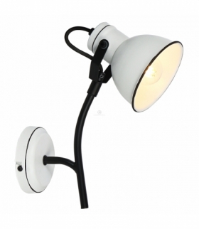 ZUMBA LAMPA KINKIET NA WYSIEGNIKU 1X40W E14 BIAŁY+CZARNY Candellux 91-72122