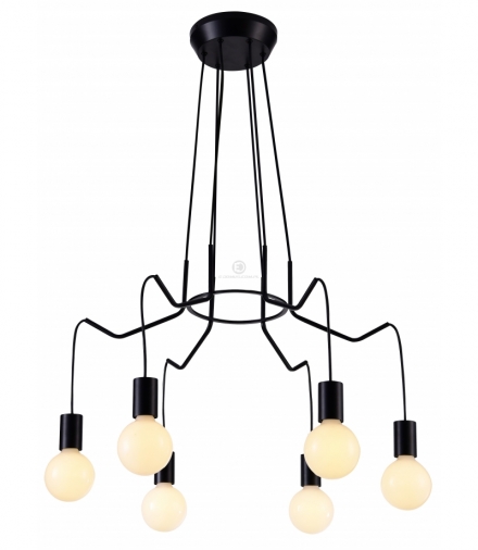BASSO LAMPA WISZĄCA 6X40W E27 CZARNY MATOWY Candellux 36-71033