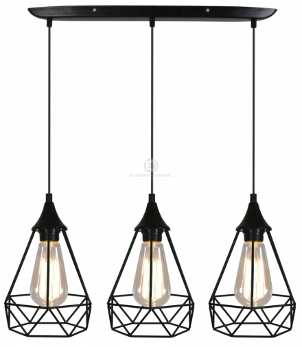 GRAF LAMPA WISZĄCA 3X60W E27 CZARNY Candellux 33-62901