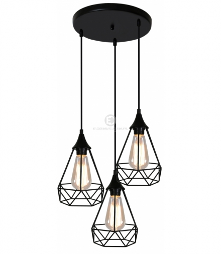 GRAF LAMPA WISZĄCA TALERZ 3X60W E27 CZARNY Candellux 33-62918