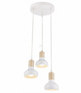 PUERTO LAMPA WISZĄCA 3X40W E14 NA TALERZU BIAŁY Candellux 33-62635