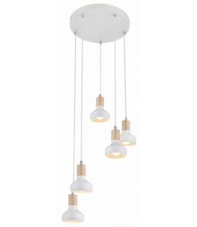 PUERTO LAMPA WISZĄCA 5X40W E14 NA TALERZU BIAŁY Candellux 35-62772