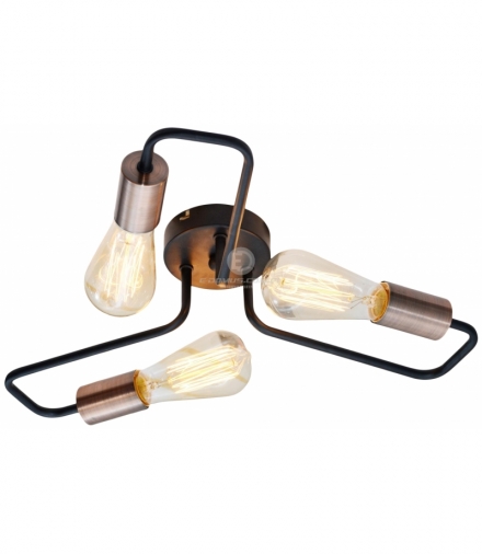 HERPE LAMPA SUFITOWA 3X60W E27 CZARNY Candellux 33-66916
