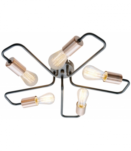 HERPE LAMPA SUFITOWA 5X60W E27 CZARNY Candellux 35-66930