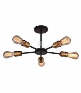 GOLDIE LAMPA WISZĄCA 5X60W E27 CZARNY+PATYNA BEZ ŻARÓWEK Candellux 35-55767-Z