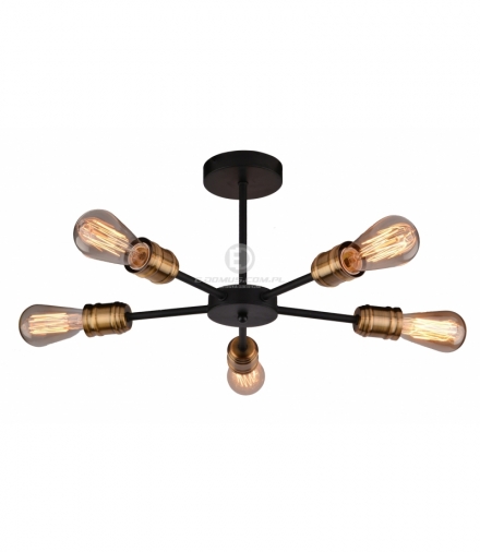 GOLDIE LAMPA WISZĄCA 5X60W E27 CZARNY+PATYNA BEZ ŻARÓWEK Candellux 35-55767-Z