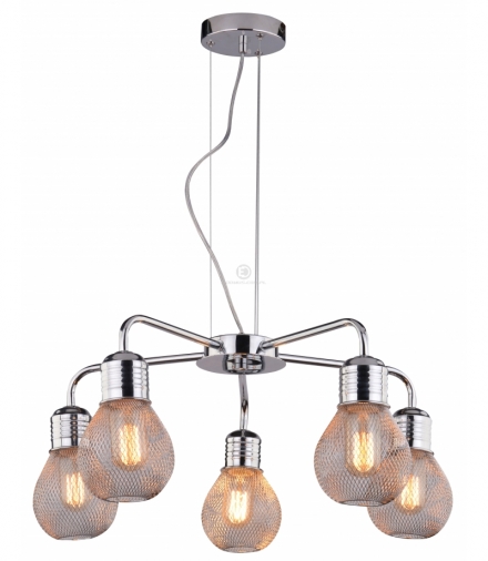 GLIVA LAMPA WISZĄCA 5X60W E27 CHROM (BEZ ŻARÓWEK) Candellux 35-58669