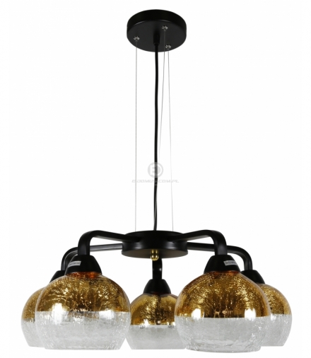CROMINA GOLD LAMPA WISZĄCA 5X60W E27 CZARNY Candellux 35-57266