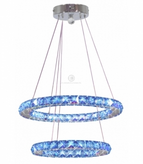 LORDS LAMPA WISZĄCA 40 OWALNY PODWÓJNY 27W LED RGB CHROM Z PILOTEM Candellux 32-63106