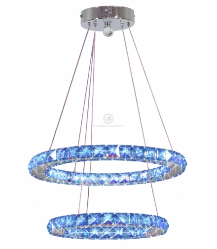 LORDS LAMPA WISZĄCA 40 OWALNY PODWÓJNY 27W LED RGB CHROM Z PILOTEM Candellux 32-63106