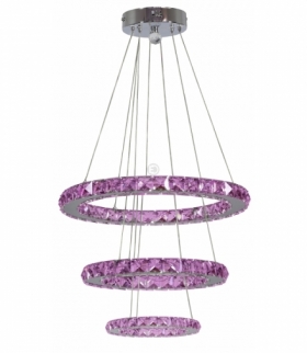 LORDS LAMPA WISZĄCA 50 OKRĄGŁY POTRÓJNY 48W LED RGB CHROM Z PILOTEM Candellux 33-63090