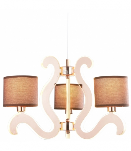 AMBROSIA 3 LAMPA WISZĄCA 3X40W E14 + 18,4W LED MIEDZIANY Candellux 33-33888