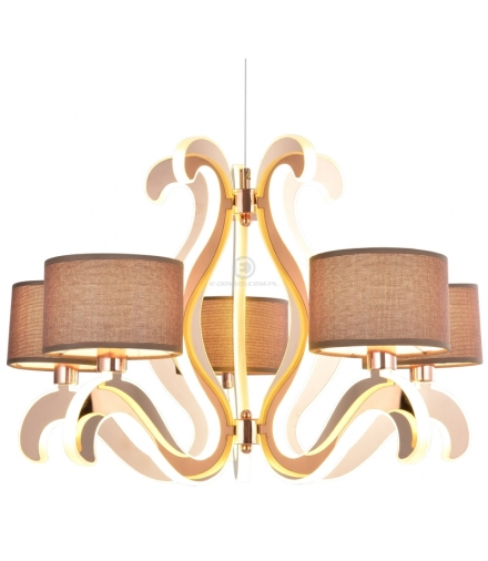 AMBROSIA 3 LAMPA WISZĄCA 5X40W E14 + 43,4W LED MIEDZIANY Candellux 35-33918