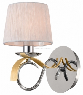 DENIS LAMPA KINKIET 1X40W E14 CHROM/ZŁOTY + ABAŻUR Candellux 21-23643