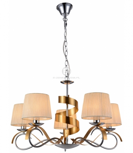DENIS LAMPA WISZĄCA 5X40W E14 CHROM/ZŁOTY Candellux 35-23445