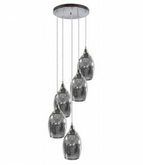 MARINA LAMPA WISZĄCA TALERZ 5X60W E27 CHROM Candellux 35-60198