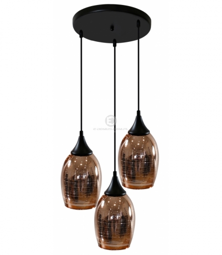 MARINA LAMPA WISZĄCA TALERZ 3X60W E27 MIEDZIANY Candellux 33-51608