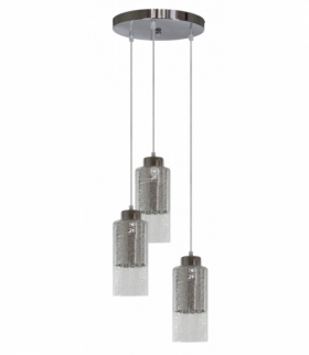 LIBANO LAMPA WISZĄCA 3X60W E27 OKRĄGŁY SREBRNY Candellux 33-51691