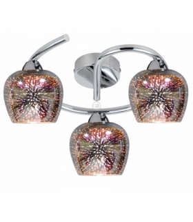 SIRIUS LAMPA SUFITOWA SPIRALA 3X60W E27 CHROM 3D Candellux 98-59635