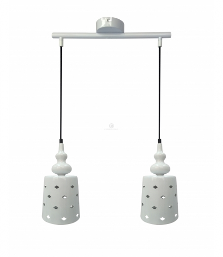 HAMP LAMPA WISZĄCA 2X60W E27 BIAŁY Candellux 32-51929