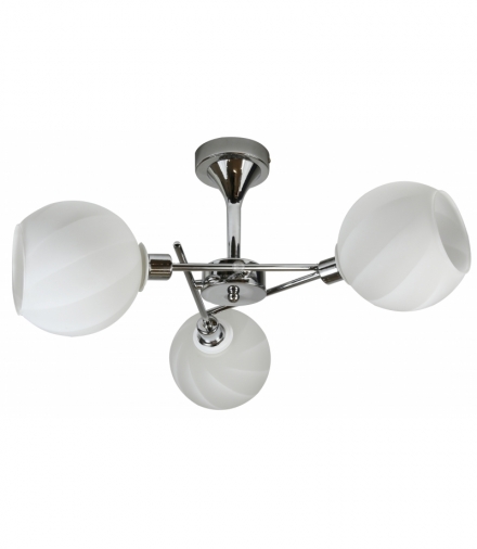 RAUL LAMPA WISZĄCA 3X40W E14 CHROM KLOSZ BIAŁY Candellux 33-72221