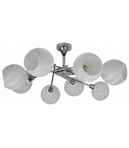 RAUL LAMPA WISZĄCA 8X40W E14 CHROM KLOSZ BIAŁY Candellux 38-72290