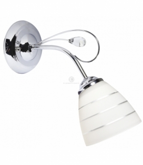 SIMPLI LAMPA KINKIET 1X40W E27 CHROM Z KRYSZTAŁKIEM+KLOSZ Z PASKIEM Candellux 21-64288